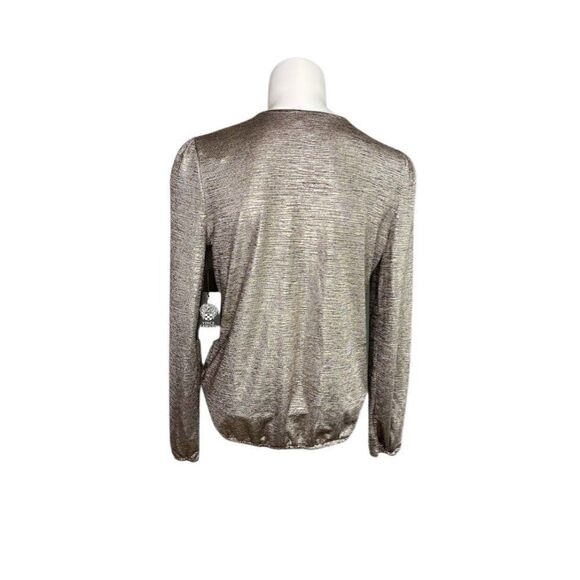 Vince Camuto Blouse Top Small Gold Sparkle Silver - Picture 2 of 7